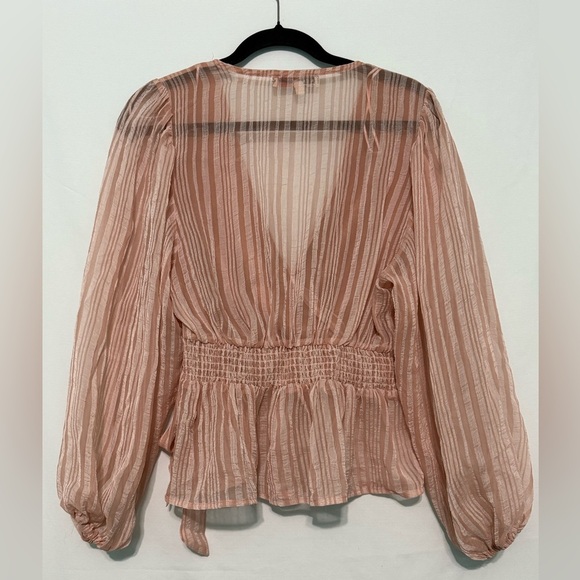 A. Calin by flying tomato blouse with long puffy sleeves and tie waist - Picture 3 of 4